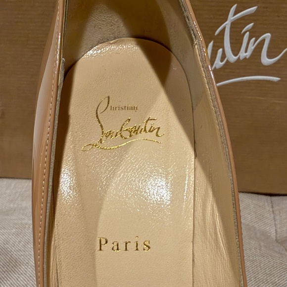Authentic Christian Louboutin Pigalle Follies 100 Patent Pumps Nude EU40/US8-8.5 - Picture 8 of 11